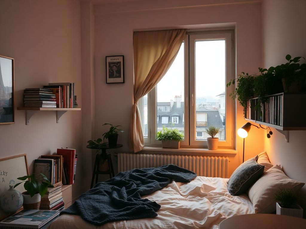 Cozy room with rooftop view